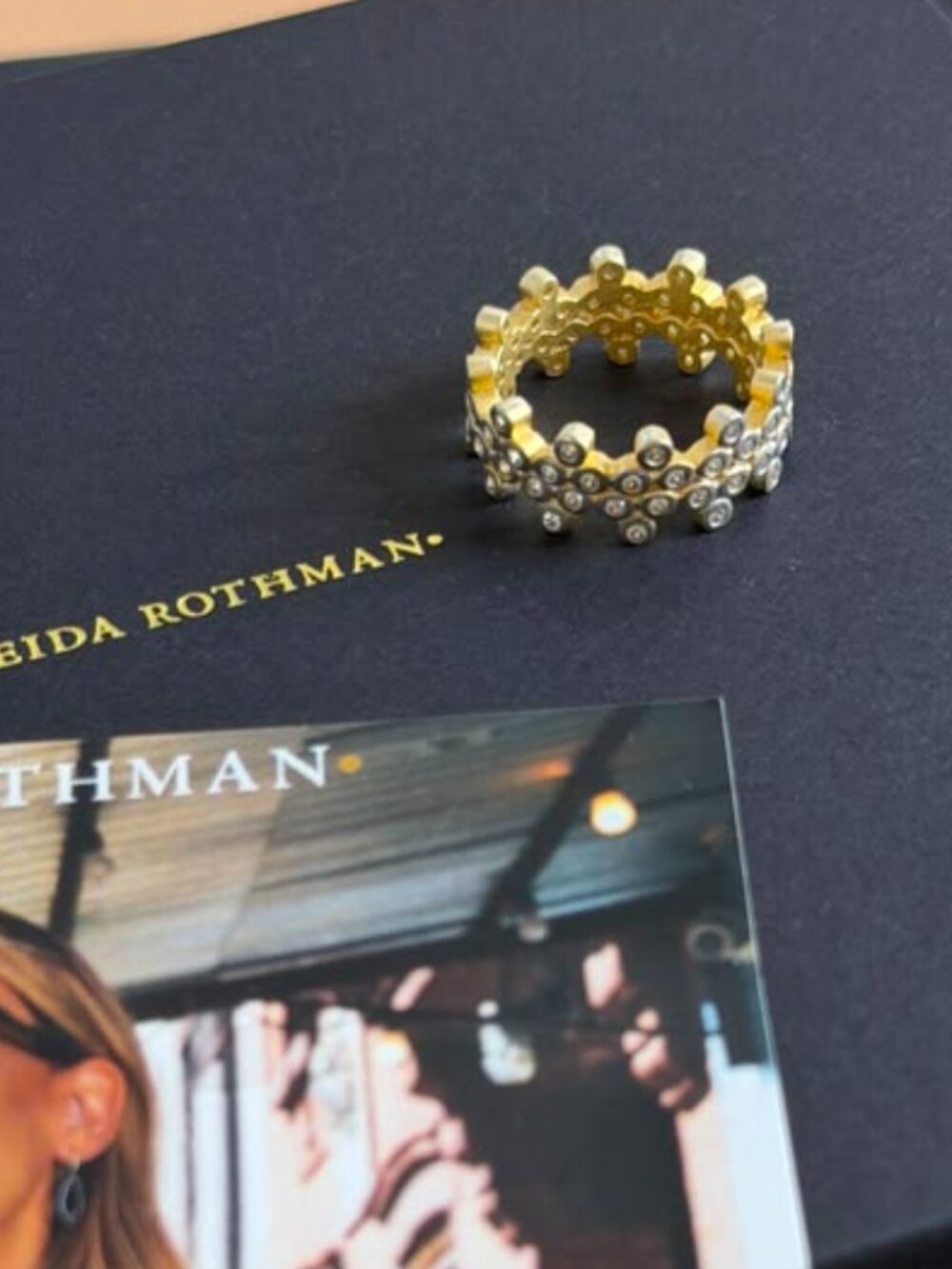 FREIDA ROTHMAN - Set of 2 - Crown Rings Stackable Rings Size 8 - Picture 3 of 4